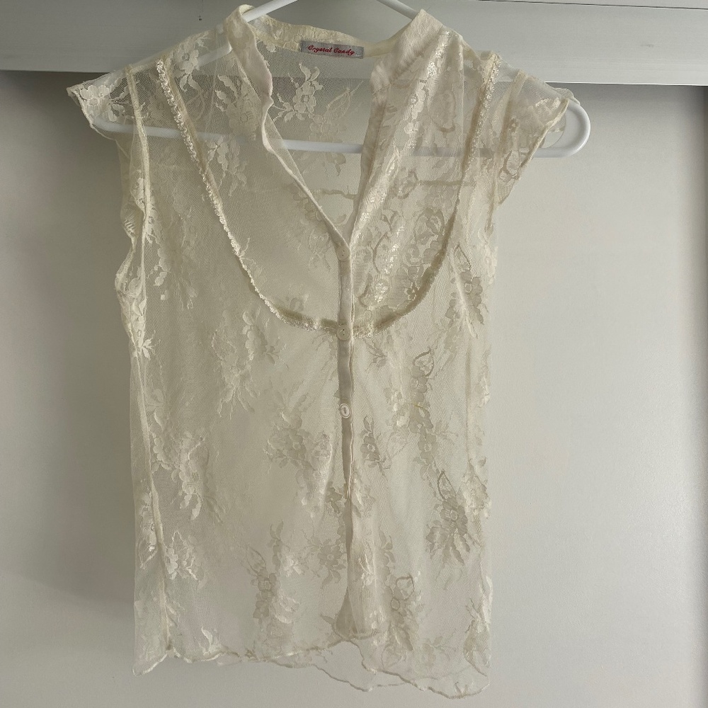 Vintage Sheer Lace Blouse